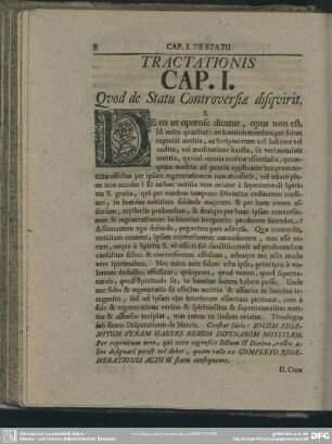 Tractationis Cap. I. Quod de Statu Controversiae disquirit