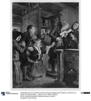 Der Gerichtsrat mit den für Ruprecht gefälschten Papieren, zu Heinrich von Kleist "Der Zerbrochene Krug"