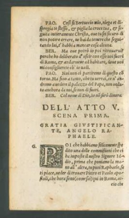 Dell' Atto V. Scena Prima.