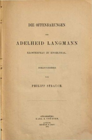 Die Offenbarungen der Adelheid Langmann : Klosterfrau zu Engelthal