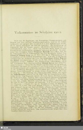 Vorkommnisse im Schuljahre 1910/11