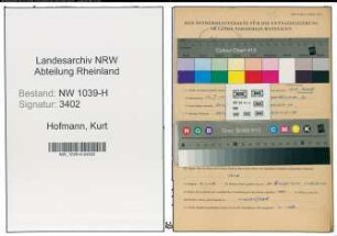 Entnazifizierung Kurt Hofmann , geb. 14.03.1910 (Ingenieur)