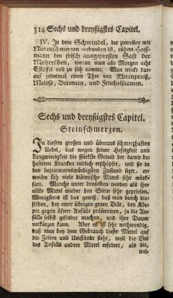 Sechs und dreyßigstes Capitel. Steinschmerzen.