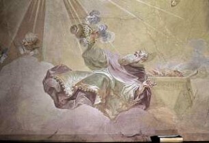 Die Heilige Dreifaltigkeit umgeben von den Heiligen Petrus, Paulus, Benedikt und Koloman sowie Moses und Aaron