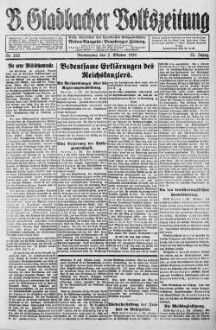 Bergisch Gladbacher Volkszeitung. 1906-1929