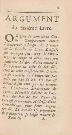 Argument du sixiéme livre