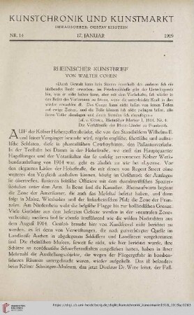Rheinischer Kunstbrief