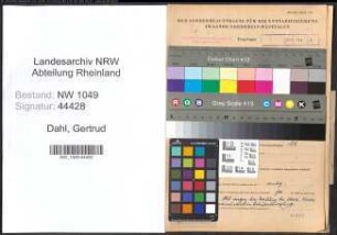 Entnazifizierung Gertrud Dahl , geb. 30.06.1902 ()