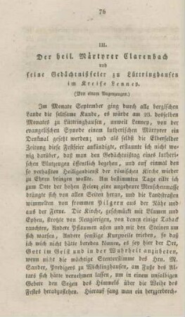 76-79 Der heil. Märtyrer Clarenbach und seine Gedächtnißfeier zu Lüttringhausen im Kreise Lennep