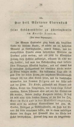 76-79 Der heil. Märtyrer Clarenbach und seine Gedächtnißfeier zu Lüttringhausen im Kreise Lennep