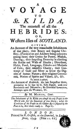 A voyage to St. Kilda, the remotest of all the Hebrides, or western islands of Scotland