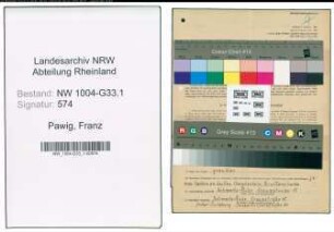 Entnazifizierung Franz Pawig , geb. 16.05.1897 (Lehrer)