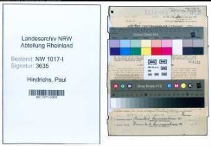 Entnazifizierung Paul Hindrichs , geb. 21.11.1900 (Gemuesegrosshaendler)