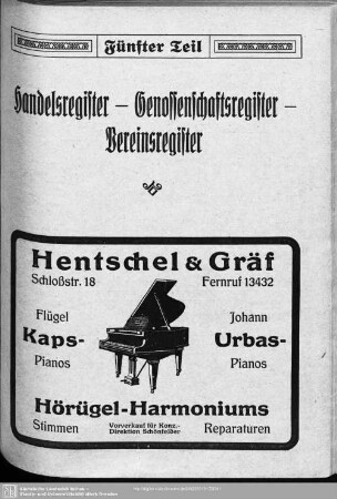 Fünfter Teil. Handelsregister, Genossenschaftsregister, Vereinsregister