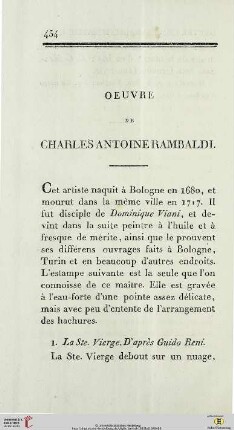 Oeuvre de Charles Antoine Rambaldi