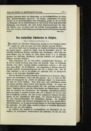 ¬Das¬ katholische Schulwesen in Belgien