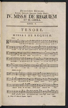 1-3, Missa I. De Requiem - Tenore