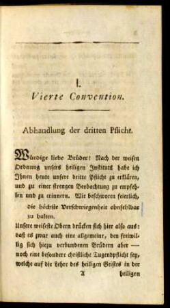 I. Vierte Convention. Abhandlung der dritten Pflicht