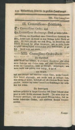 III. Commissions-Handlung