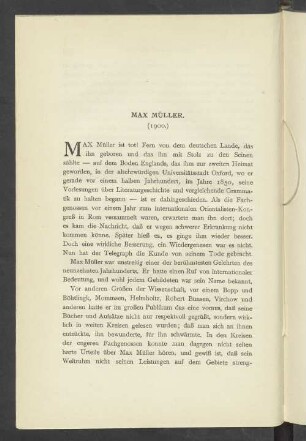Max Müller. (1900.)