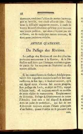 Article Quatrième. Du Passage des Rivières.