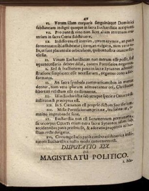 Disputatio XIX. De Magistratu Politico