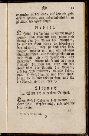 Litaney zu Ehren des leidenden Erlösers.