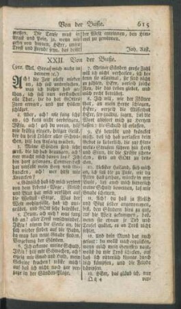 XXII. Von der Buße
