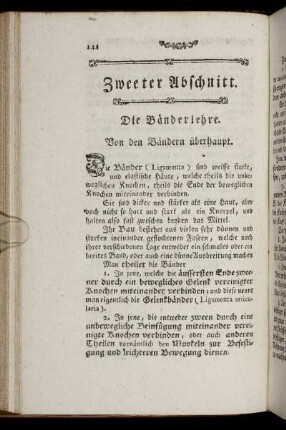 Zweeter Abschnitt. Die Bänderlehre.