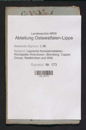 Besetzung der Küsterstelle [Küster und Schule]