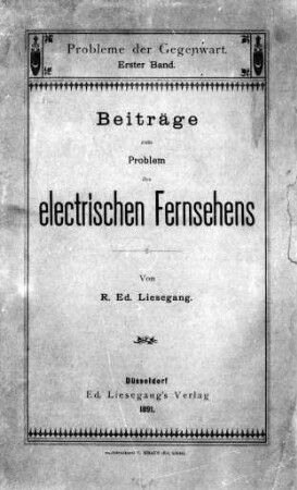 Fernsehen, elektrisch, Beiträge