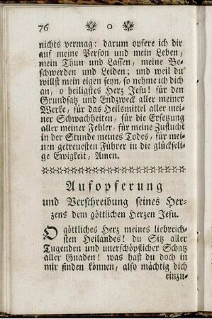 Aufopferung und Verschreibung seines Herzens dem göttlichen Herzen Jesu