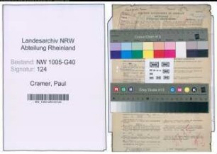 Entnazifizierung Paul Cramer , geb. 30.06.1880 (Landgerichtsdirektor)