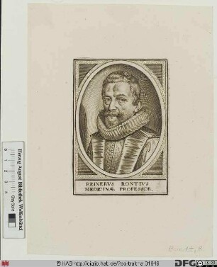 Bildnis Reinier de Bondt (lat. Reinerius Bontius)