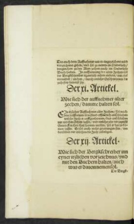 Der xi. Artickel. - Der xx. Artickel.