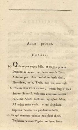 Actus primus. Hecuba = Erster Akt. Hekuba
