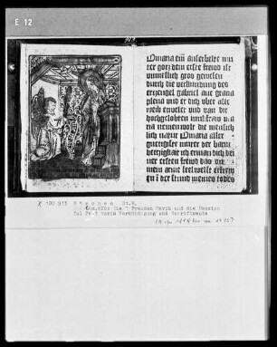 Die Leiden Christi und die sieben Freuden Mariä. — Verkündigung Mariä, Folio 2verso