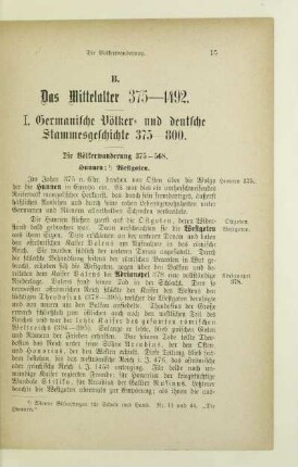 B. Das Mittelalter 375-1492