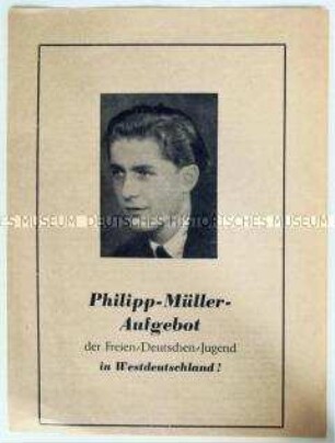 Propagandaschrift der FDJ der Bundesrepublik zum Philipp-Müller-Aufgebot