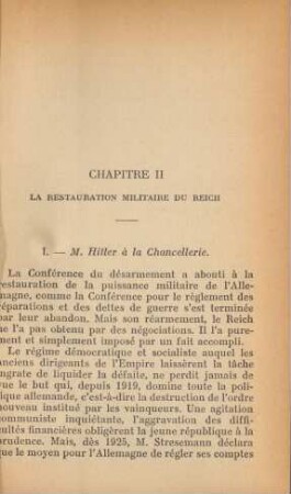 Chapitre II La Restauration Militaire Du Reich