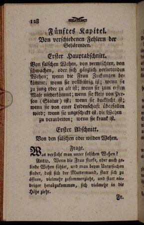 Fünftes Kapitel. Von verschiedenen Fehlern der Gebärenden.