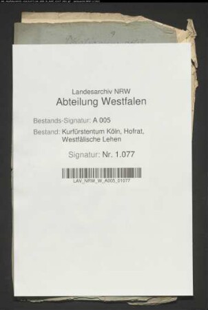 Bericht und Gutachten in Sachen des minderjährigen Friedrich August von Dalwigk wegen Belehnung mit dem Zehnten zu Hallenberg