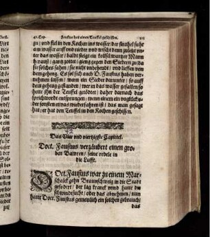 Das Vier [Zwei] und viertzigste Capittel. Doctor Faustus verzäubert einen groben Bawren / seine redele in die Lufft.