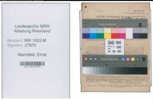 Entnazifizierung Ernst Mannfeld , geb. 02.10.1907 (Gastwirt)
