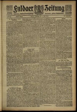 Erste Ausgabe vom Dienstag, den 09. Juli 1912.