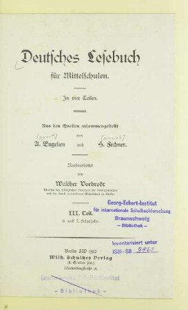 Teil 3 = 6. u. 7. Schulj, [Schülerbd.]: [Teil 3 = 6. u. 7. Schulj, [Schülerbd.]]