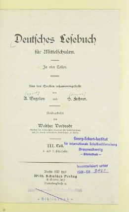 Teil 3 = 6. u. 7. Schulj, [Schülerbd.]: [Teil 3 = 6. u. 7. Schulj, [Schülerbd.]]