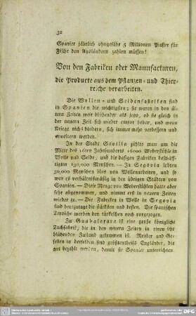 Von den Fabriken oder Manufacturen, die Producte aus dem Pflanzen- und Thierreiche verarbeiten