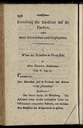Formirung des Bataillons auf die Flanken; oder vom Schwenken und Deployiren.