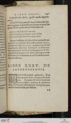 Liber XXXV De Anthropologia